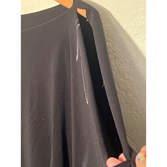 Ki Wi Black M Off-The-Shoulder Top With Handkerchief Hemline USA NWT Sheer - Picture 6 of 10